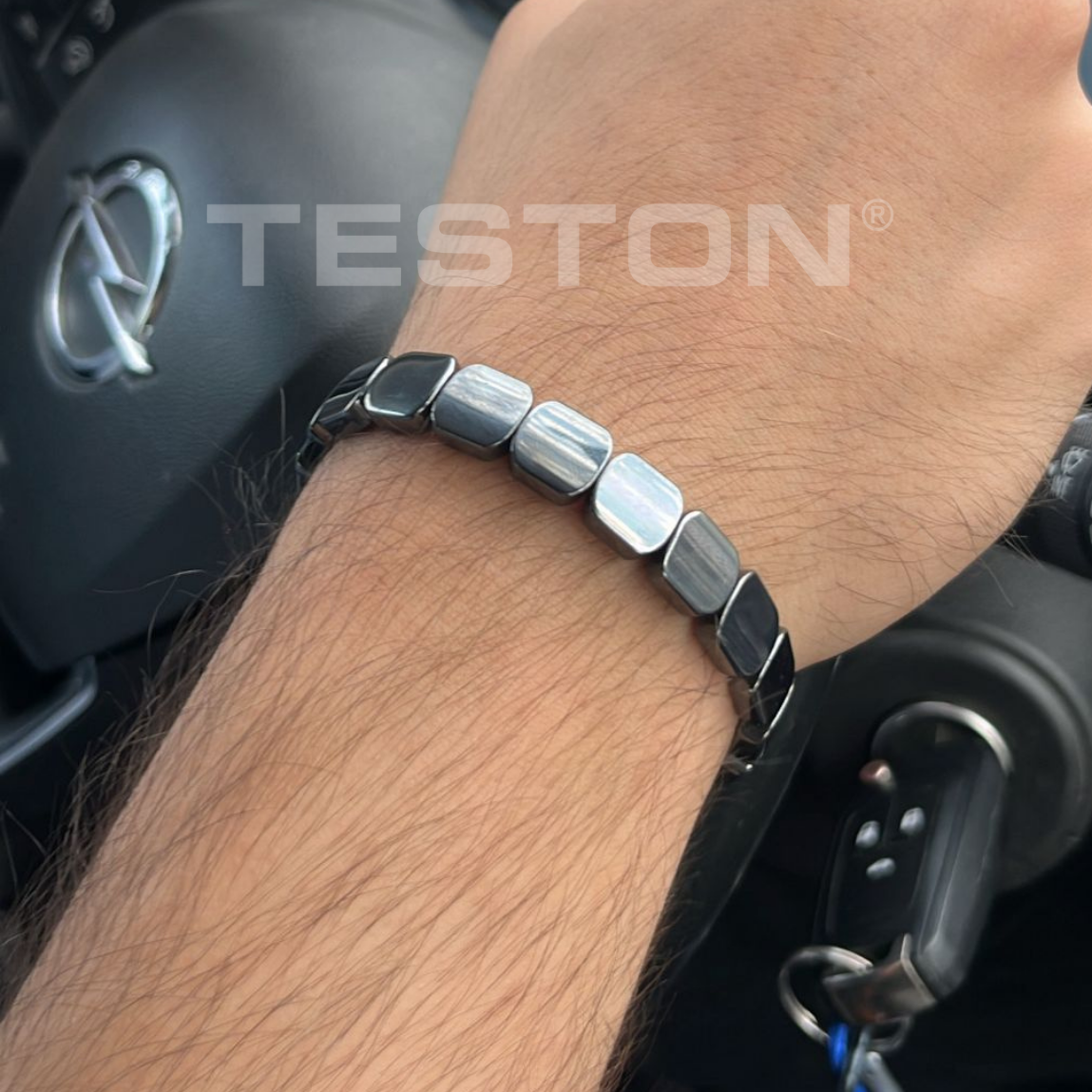 TESTON® Hematit Erkek Bilekliği
