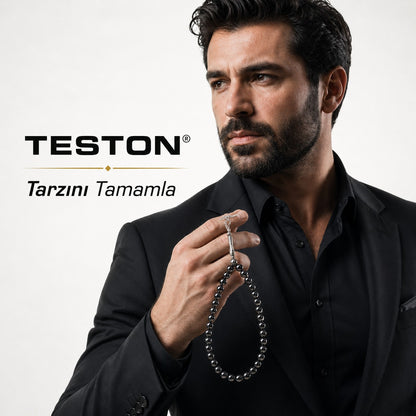 TESTON® Premium Hematit Taşlı Erkek Tesbih