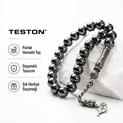 TESTON® Premium Hematit Taşlı Erkek Tesbih